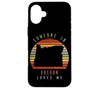 Alguien en Oregon me ama Vintage State Retro Carcasa para iPhone 16 Plus