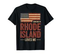 Alguien en Rhode Island me ama la Bandera de EE. UU Camiseta