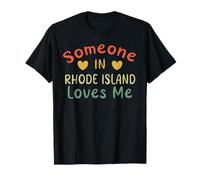 Alguien en Rhode Island me ama Retro USA State US Camiseta