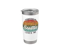 Alguien en Seattle me ama Estados Unidos Viajes familiares Vaso térmico de acero inoxidable de doble pared