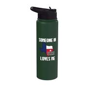 Alguien en Texas me ama | Equipo divertido del estado de la estrella solitaria Stainless Steel Insulated Water Bottle