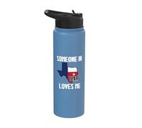 Alguien en Texas me ama | Equipo divertido del estado de la estrella solitaria Stainless Steel Insulated Water Bottle