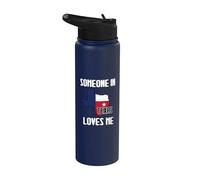 Alguien en Texas me ama | Equipo divertido del estado de la estrella solitaria Stainless Steel Insulated Water Bottle