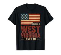 Alguien en Virginia Occidental me ama Bandera de EE. UU Camiseta