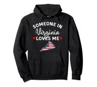 Alguien en Virginia VA Me ama Corazón Estado de origen Familia Amor Sudadera con Capucha