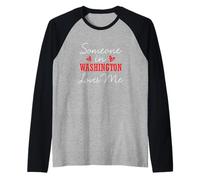 Alguien en Washington me ama Relación Pareja Camiseta Manga Raglan