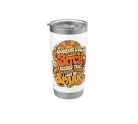 Alguien me llamó perra divertido perdido mi chispa Groovy Retro Vaso térmico de acero inoxidable de doble pared
