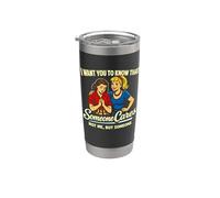 Alguien no se preocupa por mí sino alguien sarcástico retro pop art Vaso térmico de acero inoxidable de doble pared