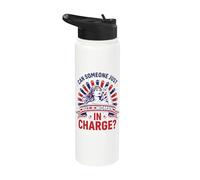 ¿Alguien puede poner a una mujer a cargo el 4 de julio Feminista Stainless Steel Insulated Water Bottle