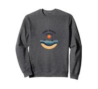 Alguna Playa En Algún Lugar Costera Puesta De Sudadera, Unisex para Adultos, Jaspeado Oscuro, L