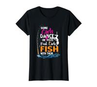 Algunas Chicas Bailan En Postes Chica Real Fish con Ellos Pesca Camiseta gráfica económica, Mujer, Negro, M