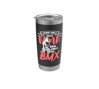 Algunas chicas usan rosa Real Girls Go Extreme Sports BMX Racing Vaso térmico de acero inoxidable de doble pared