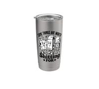 Algunas cosas valen la pena hacer caca divertidas Vaso térmico de acero inoxidable de doble pared