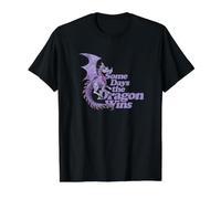 Algunos días el dragón GANA Ilustración Dragones Diseño Nerd Camiseta gráfica económica, Hombre, Negro, M