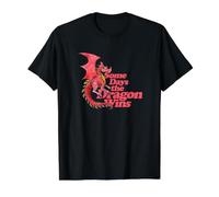 Algunos días el dragón GANA Ilustración Dragones Diseño Nerd Camiseta gráfica económica, Hombre, Negro, XL