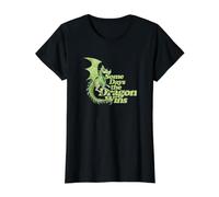 Algunos días el dragón GANA Ilustración Dragones Diseño Nerd Camiseta gráfica económica, Mujer, Negro, XS