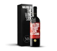 «Algunos finales son felices Otros son necesarios» Mensaje en una Botella. Vino Tinto Premium Reserva 12 Meses + Gift Box. Etiqueta Roja PERSONALIZABLE