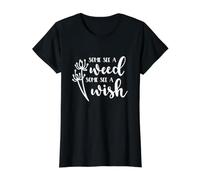 Algunos Ven una Hierba Algunos Ven un Deseo Diente de león Inspirador Camiseta gráfica económica, Mujer, Negro, S