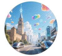Alhambra, España 1000 Piezas Puzzles Edificio Rompecabezas Redondo para Adultos Juego Familiar Regalos Aprendizaje Juguetes 1000pcs (67.5x67.5cm)