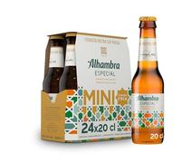 Alhambra Especial Mini, Cerveza Lager Especial, Pack 24 Botellines x 20cl