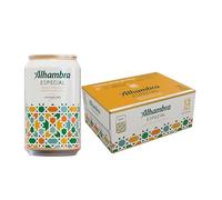 Alhambra Especial, Pack 12 Latas x 33 cl, Cerveza Alhambra Especial de Fermentación Lenta, 5.4% Volumen Alcohol