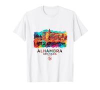 Alhambra Granada, Acuarela Patrimonio Histórico España Camiseta