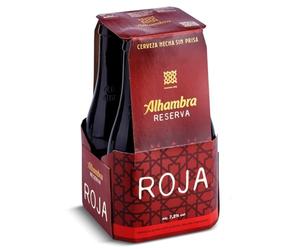 Alhambra Reserva Roja, Pack 4 Botellas x 33cl, Cerveza Alhambra Bock Tostada, Sabor Intenso y 7.2% Alcohol