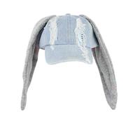 AlHECE Gorras de Hombre Gorro con Orejas De Conejo Estilo Y2K, Gorra De Béisbol Azul Vaquera, Gorra Hip-Pop A La Moda, Regalos De Cumpleaños para Parejas-A-55-59Cm