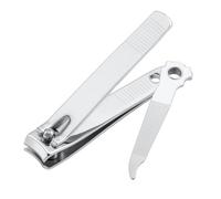 Ali Brothers Cortaúñas profesional de acero inoxidable, recto, negro y plateado, para uñas de manos y pies, para hombre y mujer