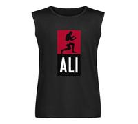 Ali Muhammad Boxing Vest Tank Camiseta para hombre, color negro, unisex, sin mangas, camiseta, Negro , XL