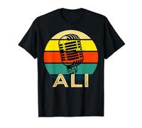 Ali Nombre Retro Micrófono Música Divertida 80s Vintage Lovers Camiseta