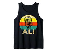 Ali Nombre Retro Micrófono Música Divertida 80s Vintage Lovers Camiseta sin Mangas