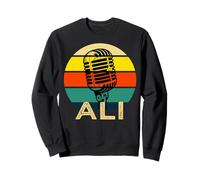 Ali Nombre Retro Micrófono Música Divertida 80s Vintage Lovers Sudadera