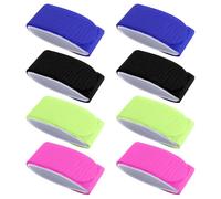 ALI2 8 bandas de fijación para esquís y esquís, cinta de fijación de velcro, con almohadillas protectoras, color azul y negro y amarillo fluorescente, color rosa y amarillo