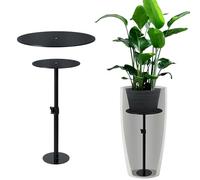 ALI2 Elevadores de plantas ajustables para macetas interiores de 11.4 a 19.6 pulgadas de alto, soporte de relleno de hierro y acrílico resistente para macetas altas de interior y exterior