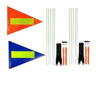 ALI2 Juego de 2 banderas para bicicleta con reflector, 10 mástiles (37 cm), banderas de seguridad para bicicleta, scooter y bicicleta infantil, incluye soporte para bicicleta, clavijas de tierra
