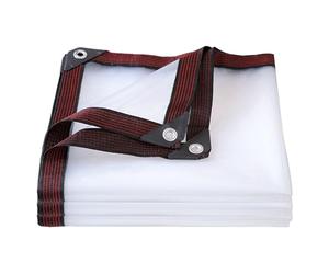 ALI2 Lona Transparente Exterior, Lona Protectora Exterior Transparente con Ojales, Lona Impermeable con Cuerda de 6 m (2 x 2 m)