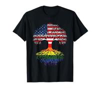 Aliado de la bandera arcoíris del orgullo de las raíces gay LGBT-Q de Estados Unidos Camiseta
