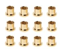 Aliaga 12 tapas de protección RCA chapadas en oro, conector de cortocircuito, conector RCA blindado, cubierta protectora, color dorado