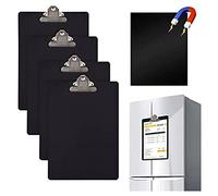 Aliaga 4 portapapeles magnéticos de 9 x 12.5 pulgadas, clip estándar para refrigerador, oficina, aula, hogar