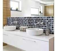 Aliaga - Lote de 6 pegatinas adhesivas para azulejos de cemento (6 frisos, 10 x 60 cm), diseño de mosaico