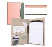Aliaga Portapapeles combinado, portapapeles de almacenamiento con cubierta, adecuado para negocios, escuela, oficina, reuniones, bloc de notas, madera contrachapada A