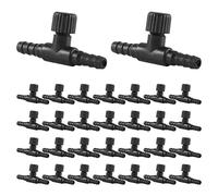 Aliaga Válvula de control de bomba de aire de plástico de 2 puertos para acuario, válvula de control en forma de T, 30 piezas