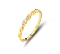 Alianza de boda en V, anillo de compromiso infinito con diamante redondo, oro amarillo, regalos únicos para amigas y mujeres, H 1/2, Oro amarillo de 9 quilates, Diamante