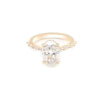 Alianza de boda para mujer con moissanita, anillo de promesa de oro blanco de 9 quilates, 14 quilates, 18 quilates con forma ovalada, moissanita de 1/2/3 quilates, a la moda, J 1/2, Moissanita