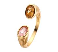 Alianzas Boda,Anillo De Plata De Ley 925 Ajustable para Mujer, Anillos De Turmalina Natural con Incrustaciones Simples, Anillo De Piedra Preciosa Vintage, Anillos para El Pulgar con Apertura, Regalo