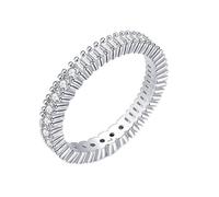 Alianzas de boda para ella, oro blanco de 14 quilates, 9 quilates, Au375/Au585, cuadrado rosa, 8 x 8 mm, Morganita creada apilable, elegante, R 1/2, Oro blanco de 9 quilates, Moissanita