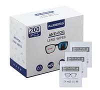 Alibeiss Toallitas antiniebla para lentes prehumedecidas, 6 x 5 pulgadas, para gafas de ojos (paquete de 200)