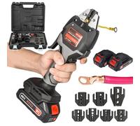 Alicate de Crimpado Eléctrico - Tipo Tubo Pre-aislado | DC 21V/2.5Ah | 7 Dados | Recargable | 16KN | 0.14-50mm², Herramienta de Crimpado para Terminales de Alambre para Tubos