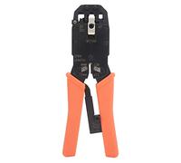 Alicate de crimpado, herramienta manual de crimpado de cables de acero al carbono, diseño ergonómico con trinquete y puertos 8P/6P/4P para conectores de telecomunicaciones, color